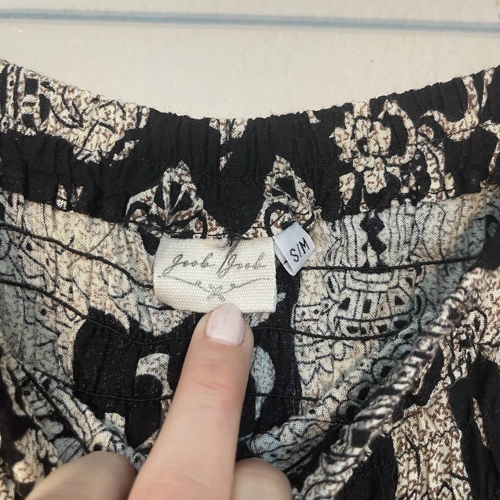 Womens Small Bohemian Harem Pants Black White Elephant Festival Yoga Hippie - Picture 3 of 7